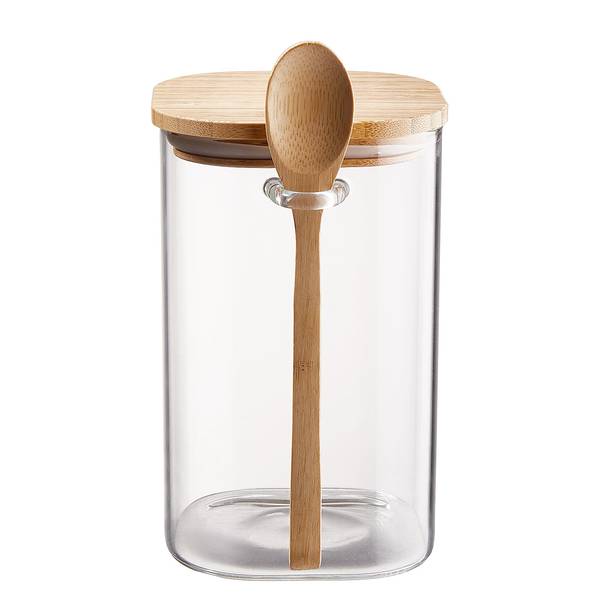 Vorratsglas COMPOSITION Glas / Bambus -Transparent - Fassungsvermögen: 1.2 L