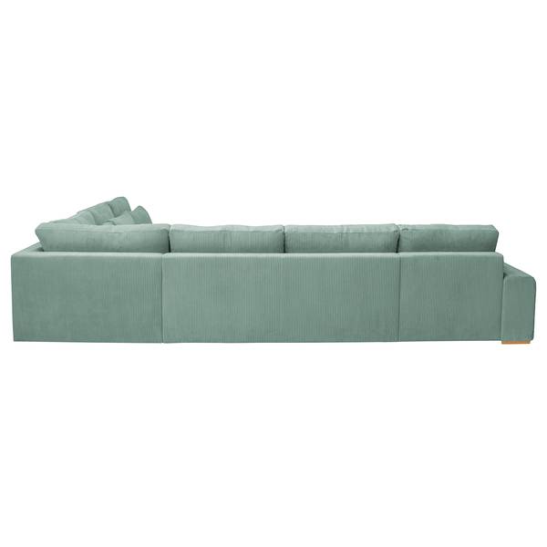 Divano panoramico Gurabo Velluto a coste Lola: blu chiaro - Longchair preimpostata a sinistra / penisola a destra