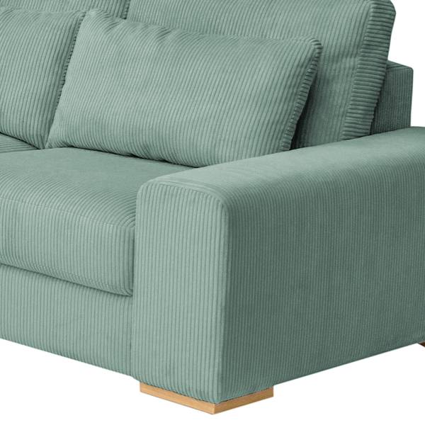 Divano panoramico Gurabo Velluto a coste Lola: blu chiaro - Longchair preimpostata a sinistra / penisola a destra