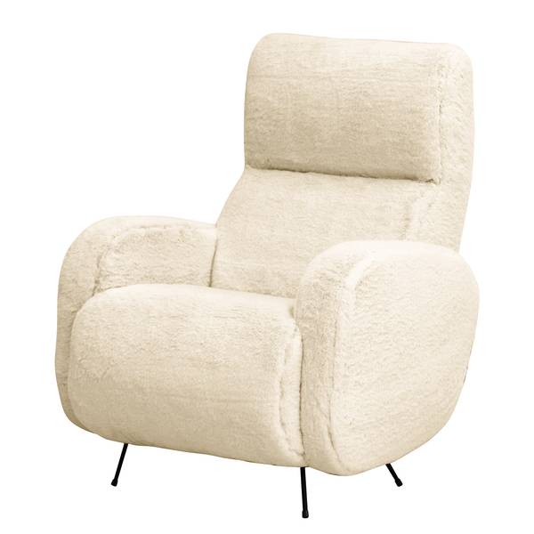 Sessel Vains Kunstfell Bahira: Creme - Mit Hocker