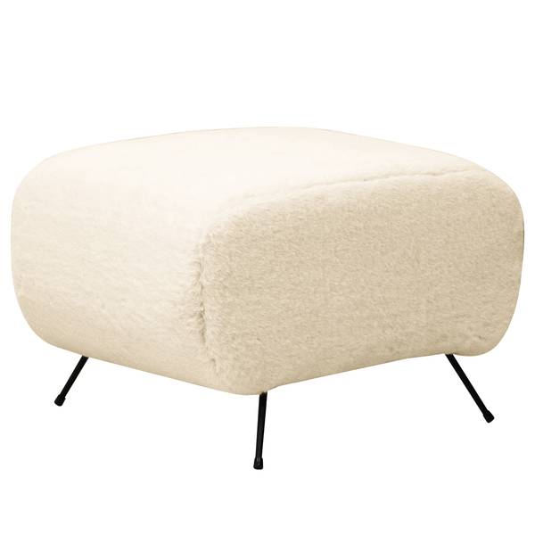 Sessel Vains Kunstfell Bahira: Creme - Mit Hocker
