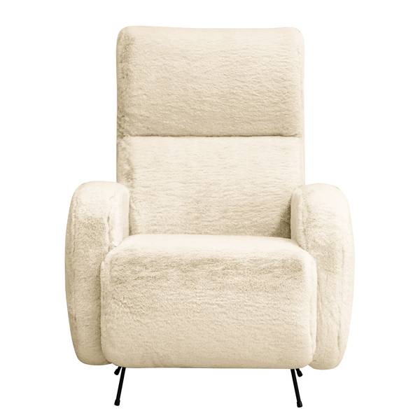Sessel Vains Kunstfell Bahira: Creme - Mit Hocker