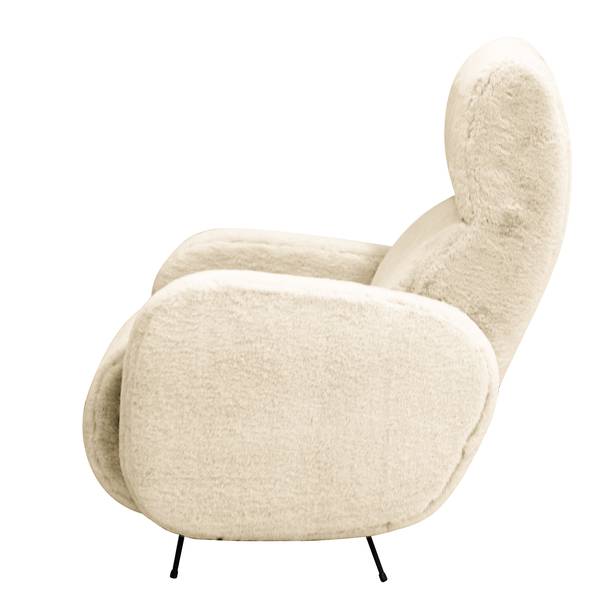 Sessel Vains Kunstfell Bahira: Creme - Mit Hocker