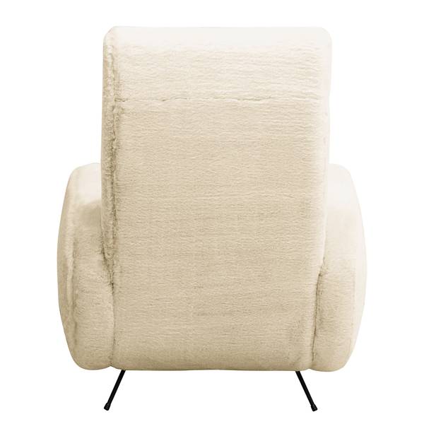 Sessel Vains Kunstfell Bahira: Creme - Mit Hocker