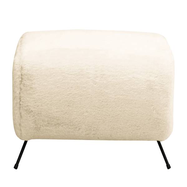 Sessel Vains Kunstfell Bahira: Creme - Mit Hocker