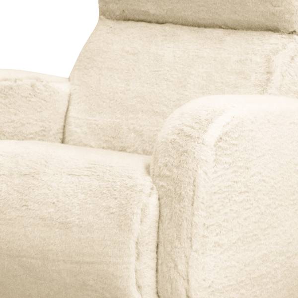 Sessel Vains Kunstfell Bahira: Creme - Mit Hocker