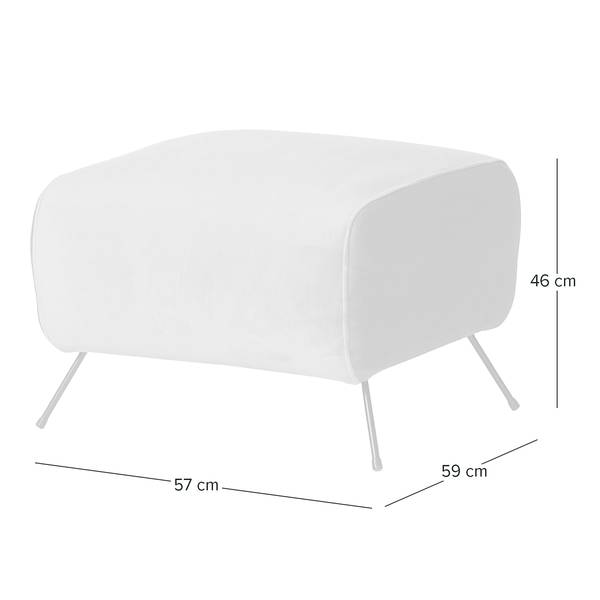 Sessel Vains Kunstfell Bahira: Creme - Mit Hocker