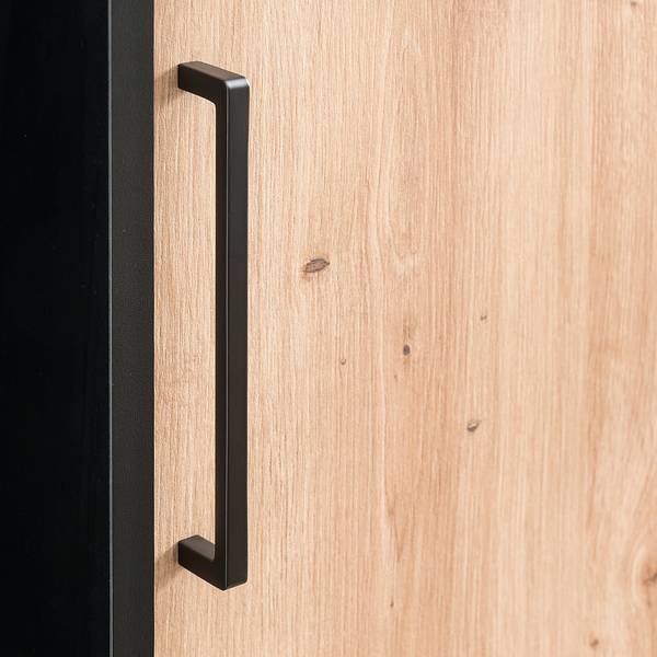 Aktenschrank Aino 84 cm Eiche Artisan Dekor / Matt Schwarz - Breite: 100 cm