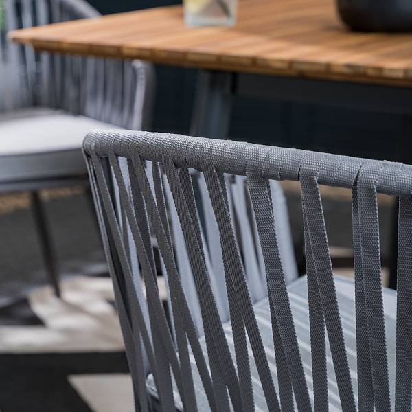 Gartenstuhl NOXI 2er-Set Stahl / Polyester - Hellgrau