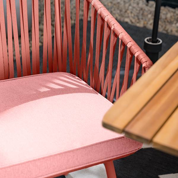 Gartenstuhl NOXI 2er-Set Stahl / Polyester - Flamingorosa