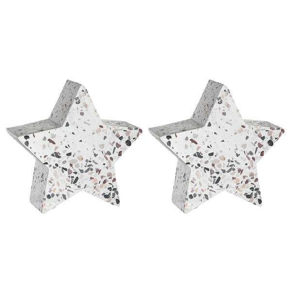 Set di 2 stelle decorative Autentico Ceramica - Bianco