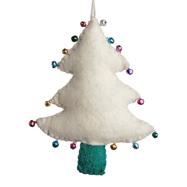 Addobbo natalizio PEACE ON EARTH Feltro / alluminio - Crema