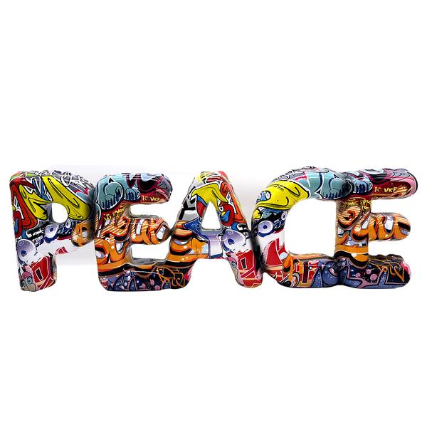 Scultura Peace Street Art Resina sintetica - Multicolore