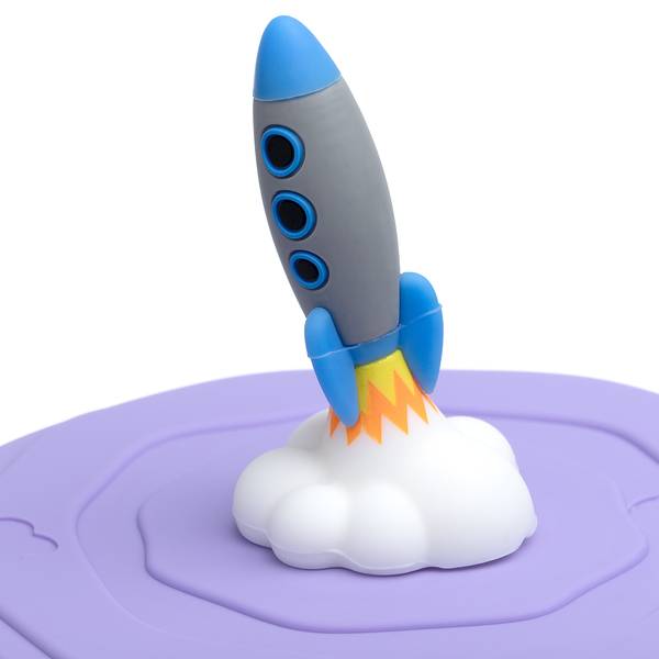 Drinkglas Bambini Avventura set van 3 transparant glas/silicone - donkerblauw - Hoogte: 10 cm