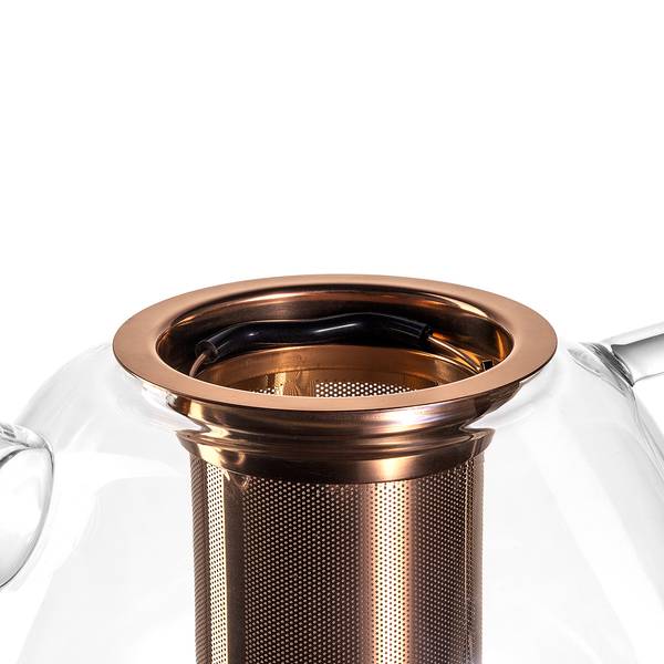 Teekanne Tè Per Te Borosilikatglas - Kupfer / Transparent - Höhe: 16 cm