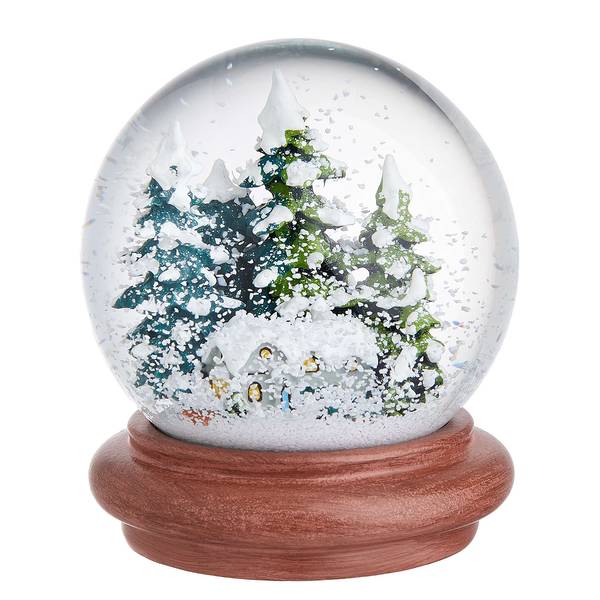 Schneekugel FOREST Klarglas / Polypropylen - Braun