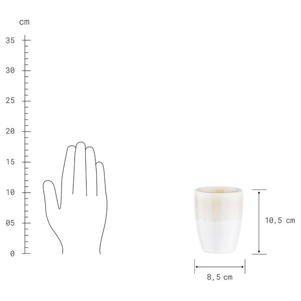 Service vaisselle ATLANTIS - 16 éléments Beige - Faïence - Hauteur : 3 cm