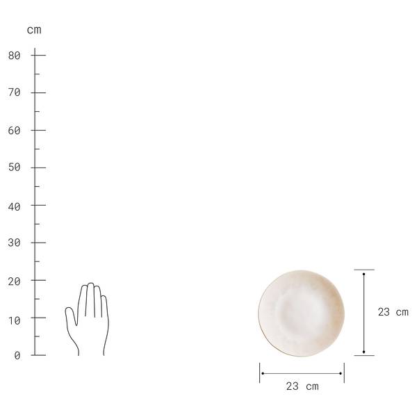 Service vaisselle ATLANTIS - 16 éléments Beige - Faïence - Hauteur : 3 cm