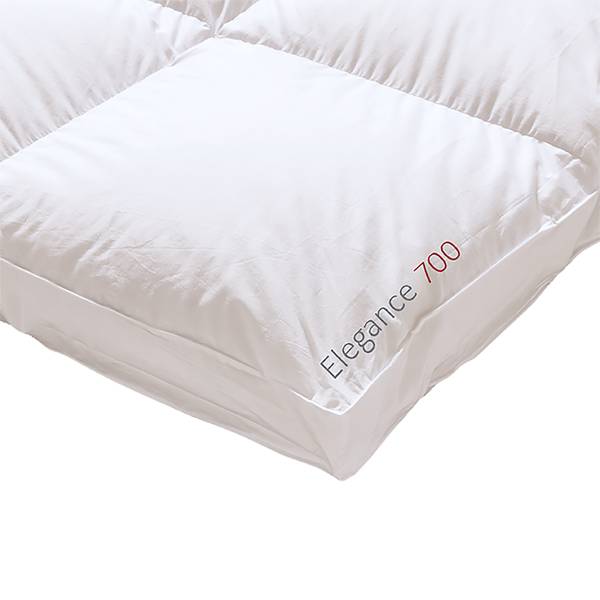 Daunenbettdecke Elegance 700 Extra Warm Baumwolle / Gänsedaunen - Weiß - 155 x 200 cm
