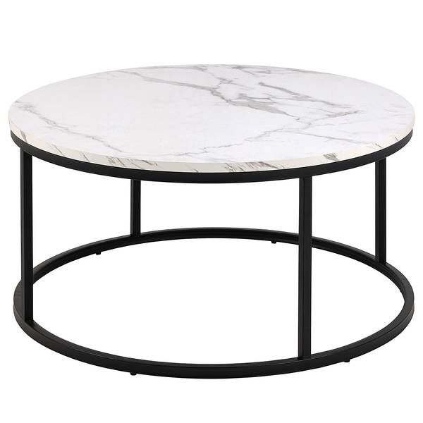 Tavolino da salotto SENEZ Effetto marmo bianco