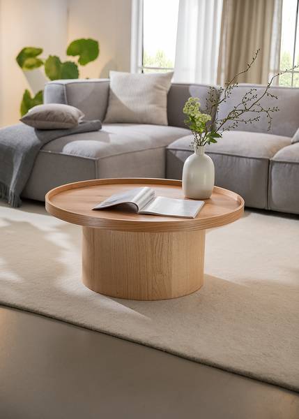 Couchtisch BOURAPIL Echtholzfurnier - Eiche