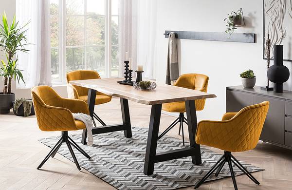 Sedia con braccioli Romu Velluto - Metallo - Oro - Giallo