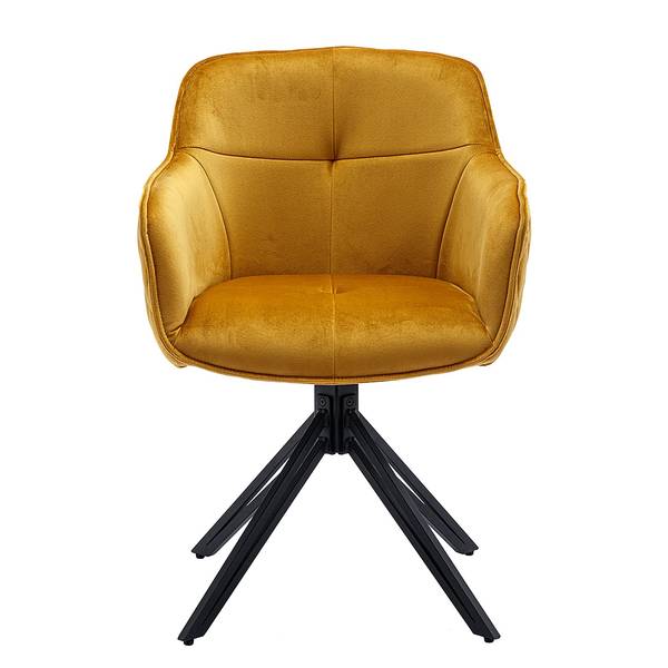 Sedia con braccioli Romu Velluto - Metallo - Oro - Giallo