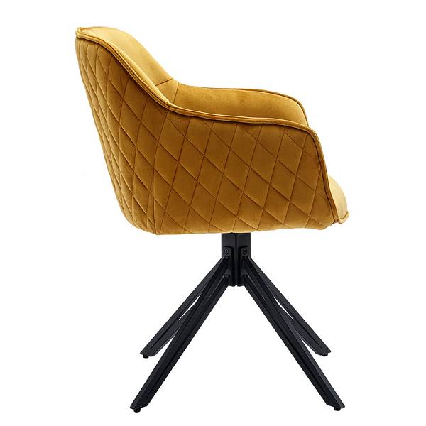 Sedia con braccioli Romu Velluto - Metallo - Oro - Giallo