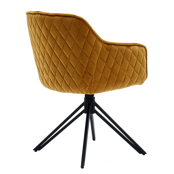 Sedia con braccioli Romu Velluto - Metallo - Oro - Giallo