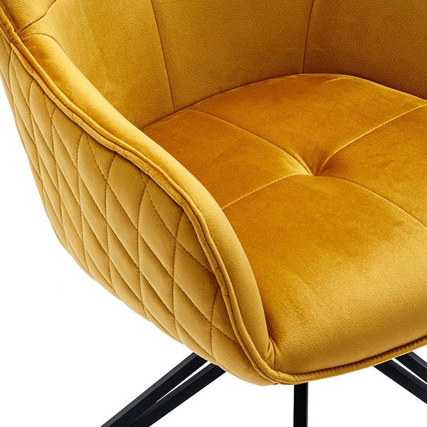 Sedia con braccioli Romu Velluto - Metallo - Oro - Giallo