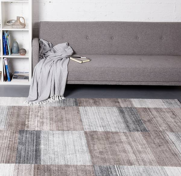 Kurzflorteppich Montana Luxury 928 Viscose - Grau / Beige - 250 x 350 cm