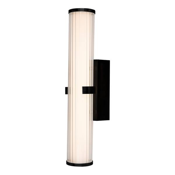 Lampada da parete a LED Clamp Acciaio / vetro opalino - Nero - Altezza: 43 cm