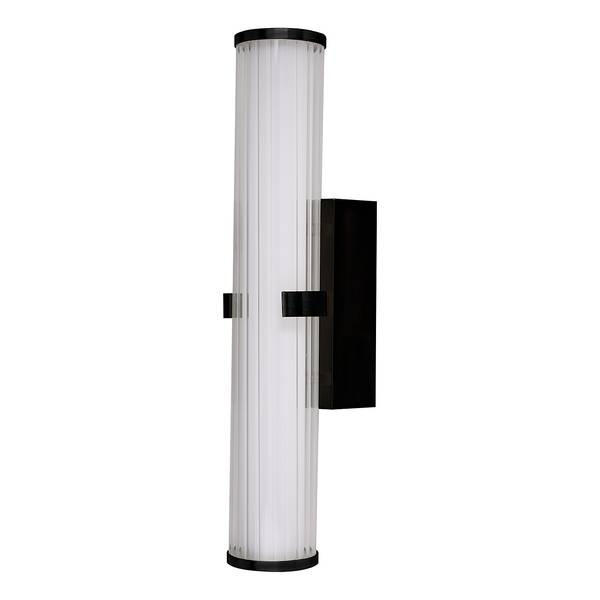 Lampada da parete a LED Clamp Acciaio / vetro opalino - Nero - Altezza: 43 cm