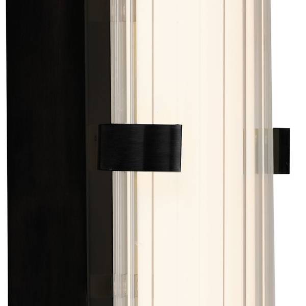 Lampada da parete a LED Clamp Acciaio / vetro opalino - Nero - Altezza: 43 cm