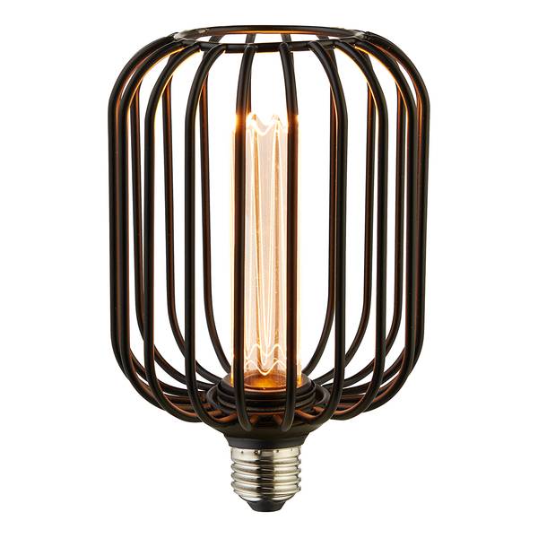 Lampadina a LED Drum Vetro trasparente / Acciaio - Nero