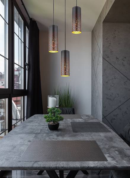 Hanglamp Crocky ijzer/textielmix - 3 lichtbronnen - Aantal lichtbronnen: 3