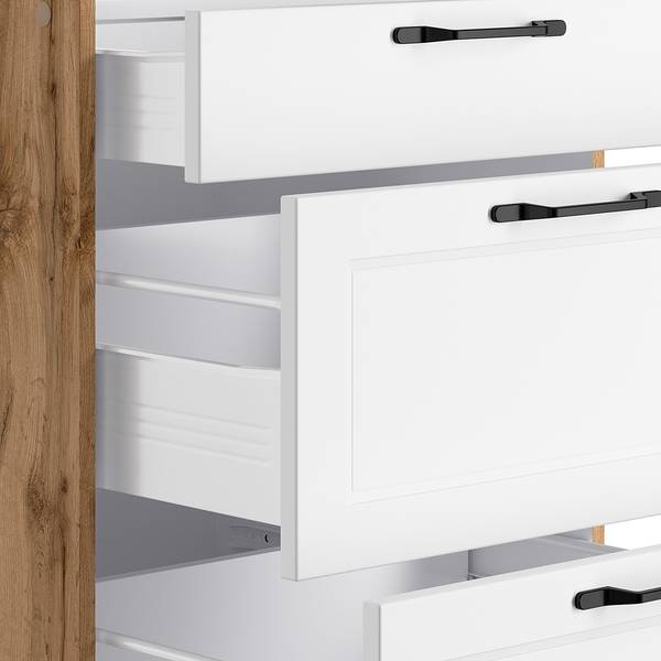 Küchenzeile Meran Matt Weiß - Breite: 300 cm - Mit Elektrogeräten