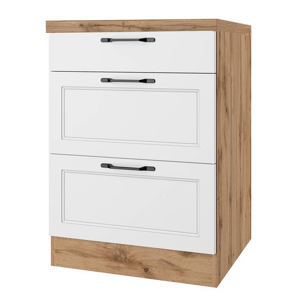 Unterschrank Meran 3 Schubkästen Matt Weiß