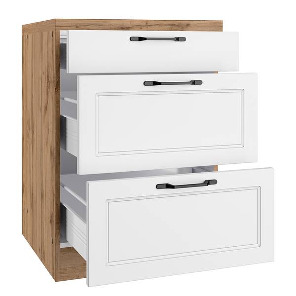 Unterschrank Meran 3 Schubkästen Matt Weiß