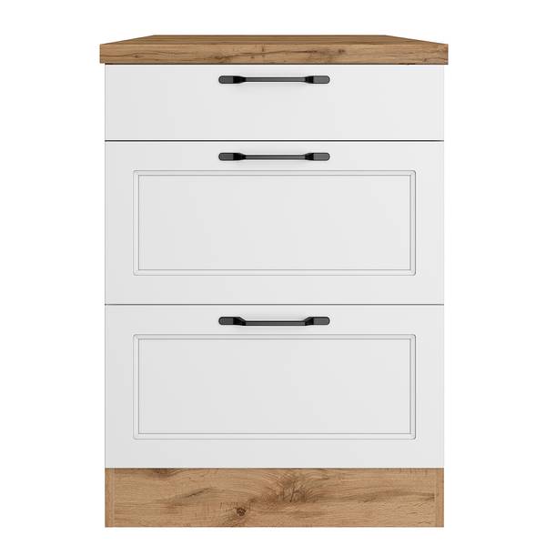 Unterschrank Meran 3 Schubkästen Matt Weiß