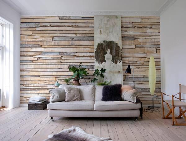 Fotobehang Whitewashed Wood Speciaal fotobehangpapier