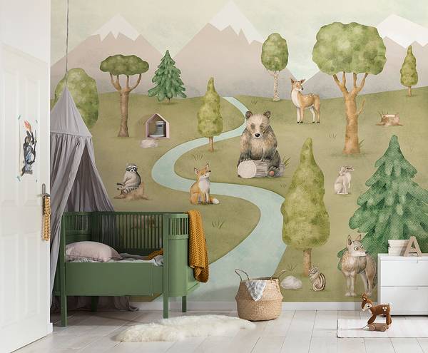 Carta da parati Neighbor-wood Meetings Tessuto non tessuto