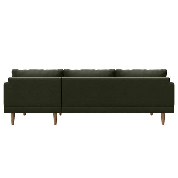 Hoekbank ELLENS geweven stof Saia: gemêleerd grijsgroen - chaise longue vooraanzicht rechts