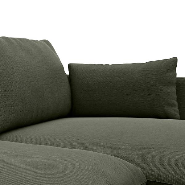 Hoekbank ELLENS geweven stof Saia: gemêleerd grijsgroen - chaise longue vooraanzicht rechts