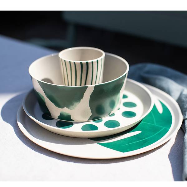 Bols Connect Monstera - Lot de 2 Polypropylène - Beige