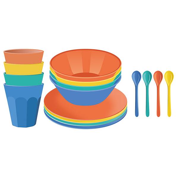 Geschirrset Nora Lollipop 16-teilig Polypropylen - Mehrfarbig