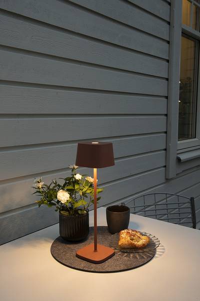 Lampada da tavolo Capri Alluminio - 1 punto luce - Terracotta - 10 x 36 cm
