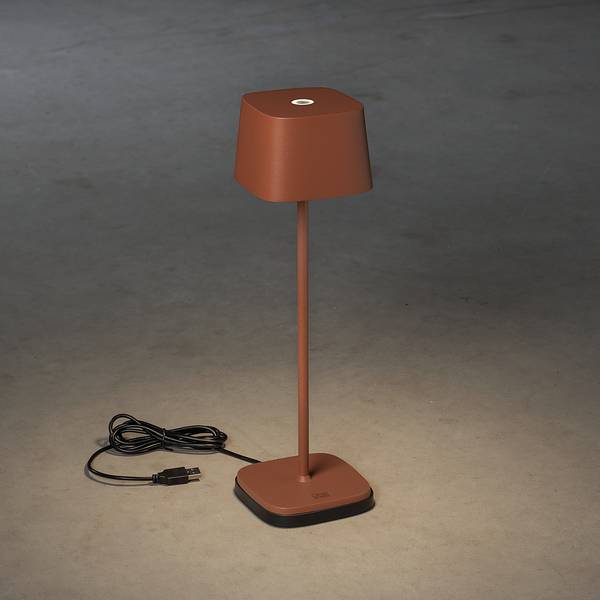 Lampada da tavolo Capri Alluminio - 1 punto luce - Terracotta - 10 x 36 cm