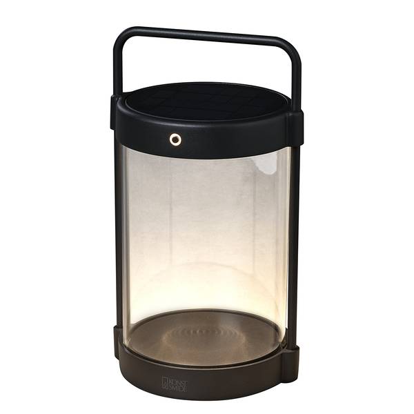 Lanterna solare USB Crotone Alluminio / Vetro trasparente - Nero