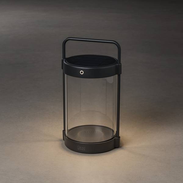 Lanterna solare USB Crotone Alluminio / Vetro trasparente - Nero